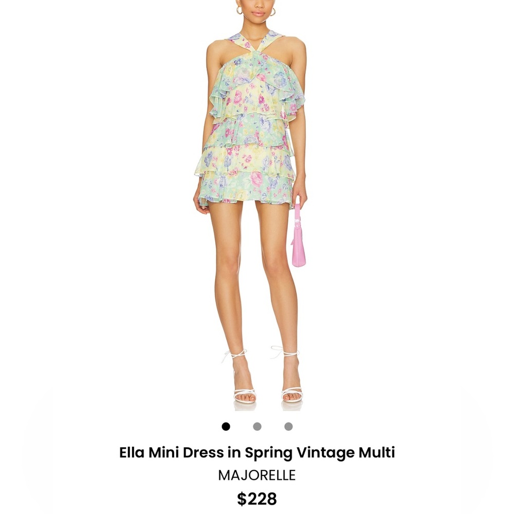 MAJORELLE Floral Ruffle Mini Dress